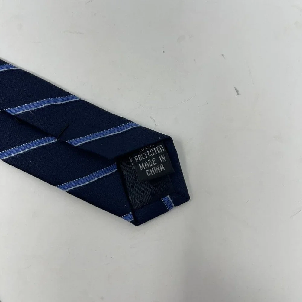 Michael Kors Blue Striped Boys Clip On Tie